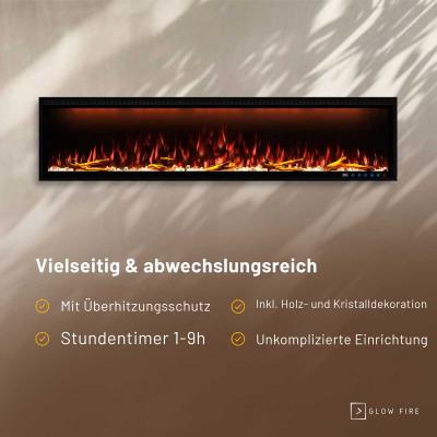 Electric wall fireplace Smart Wall 74